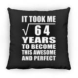 8th Birthday Took Square Root of 64 Years To Awesome - Throw Pillow Black