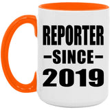 Reporter Since 2019 - 15oz Accent Mug Orange
