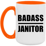 Badass Janitor - 15oz Accent Mug Orange