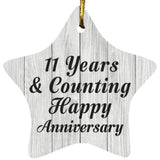 11th Anniversary 11 Years & Counting Happy Anniversary - Star Ornament F