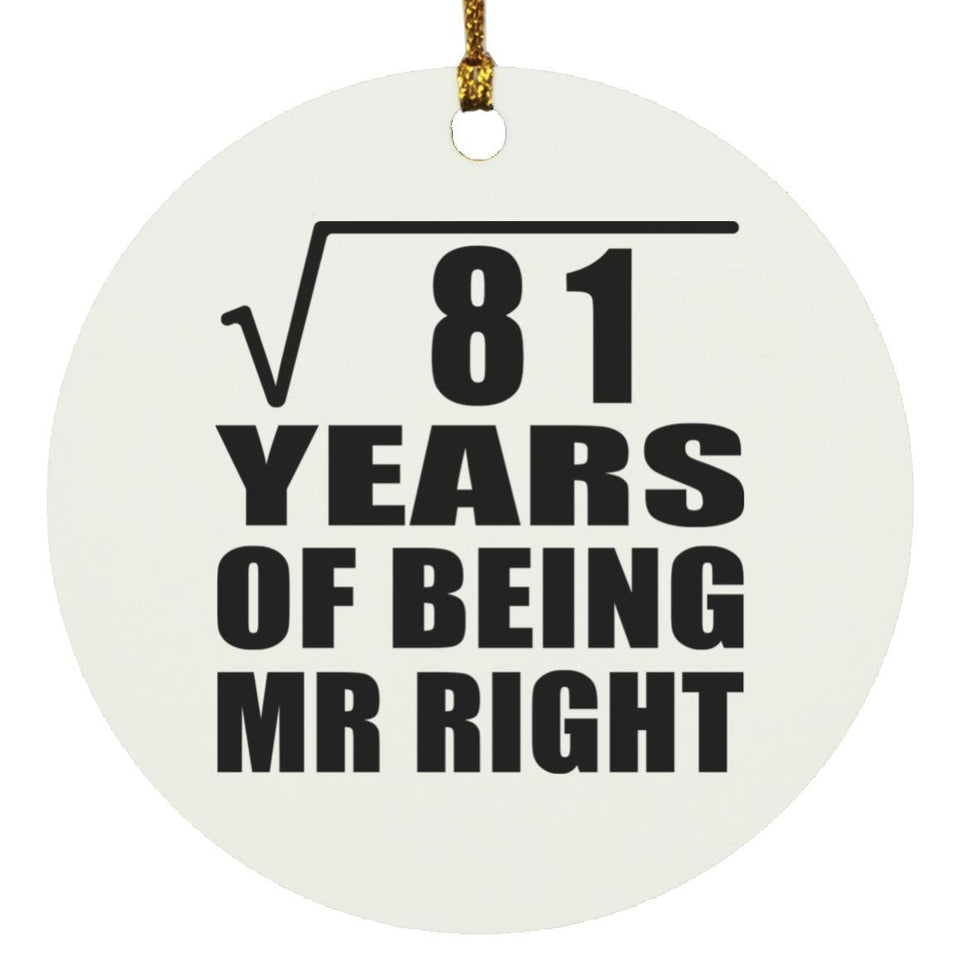 9th Anniversary Square Root of 81 Years of Being Mr Right - Circle Ornament