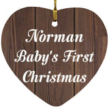 Norman Baby's First Christmas - Heart Ornament D