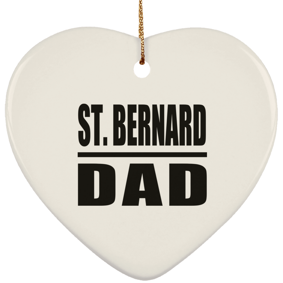 St. Bernard Dad - Heart Ornament