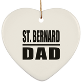 St. Bernard Dad - Heart Ornament
