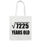 85th Birthday Square Root of 7225 Years Old - Tote Bag White