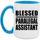 Blessed Paralegal Assistant - 15oz Accent Mug Blue