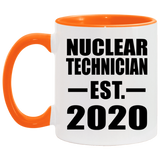 Nuclear Technician Established EST. 2020 - 11oz Accent Mug Orange
