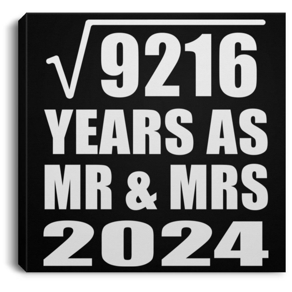 96th Anniversary Square Root of 9216 Years As Mr & Mrs 2024 - Canvas Square