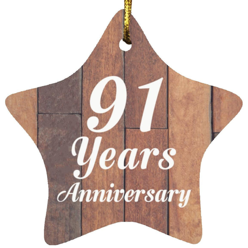 91st Anniversary 91 Years Anniversary - Star Ornament E