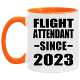 Flight Attendant Since 2023 - 11oz Accent Mug Orange