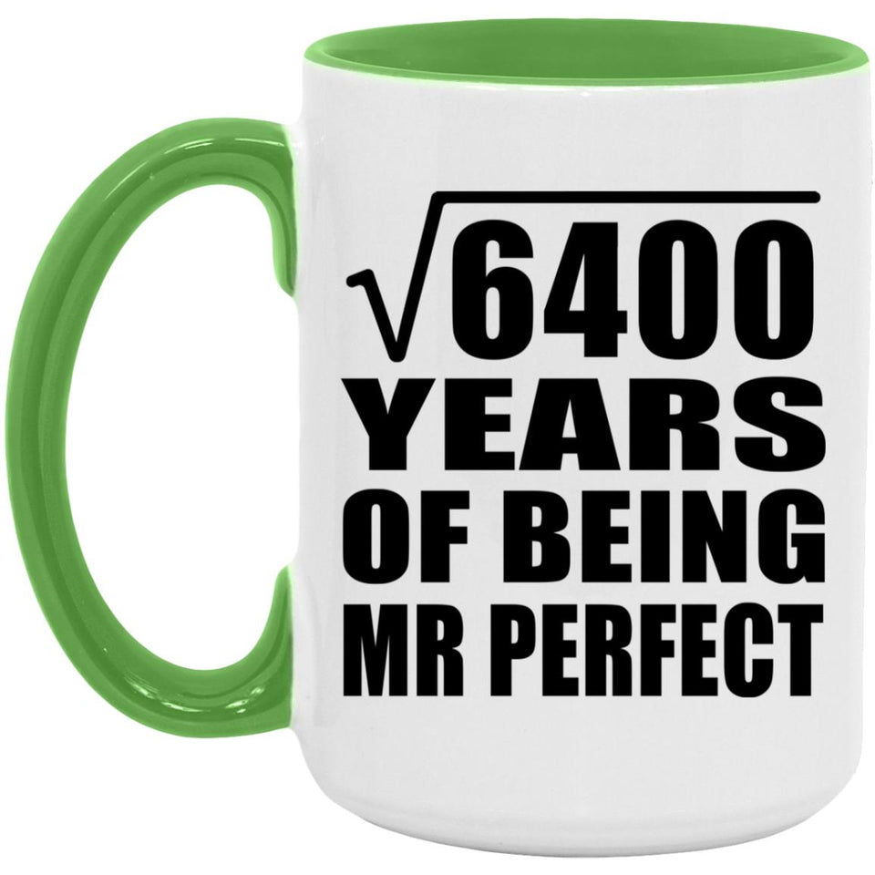 80th Anniversary Square Root of 6400 Years of Mr Perfect - 15oz Accent Mug Green
