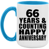 Happy 66th Anniversary 66 Years & Counting - 15oz Accent Mug Blue