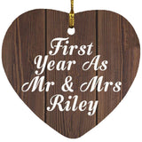 First Year As Mr & Mrs Riley - Heart Ornament D