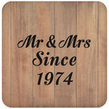 50th Anniversary Mr & Mrs Since 1974 - Drink Coaster C