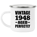 76th Birthday Vintage 1948 Aged Perfectly - 12oz Camping Mug