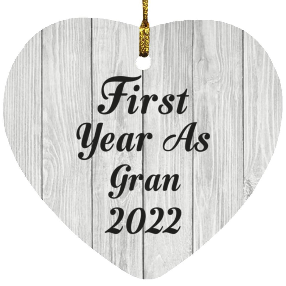 First Year As Gran 2022 - Heart Ornament F