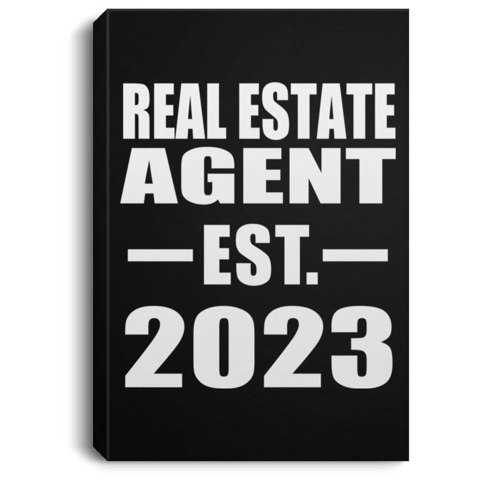 Real Estate Agent Established EST. 2023 - Canvas Portrait