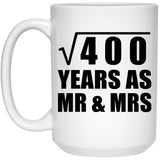 20th Anniversary Square Root of 400 Years As Mr & Mrs - 15oz Coffee Mug