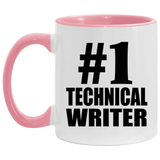 Number One #1 Technical Writer - 11oz Accent Mug Pink