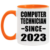 Computer Technician Since 2023 - 11oz Accent Mug Orange