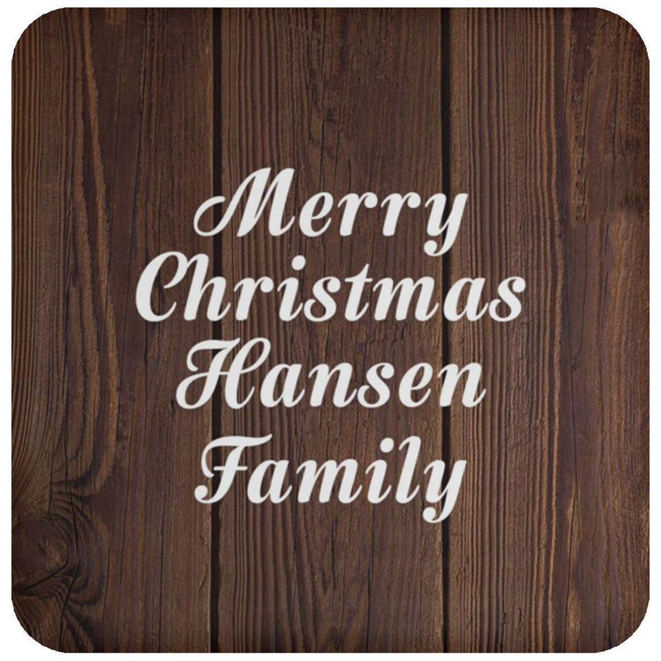 Merry Christmas Hansen Family - Drink Coaster D