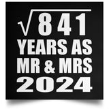 29th Anniversary Square Root of 841 Years As Mr & Mrs 2024 - Poster Square