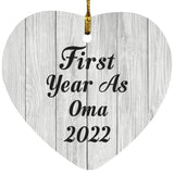 First Year As Oma 2022 - Heart Ornament F