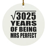 55th Anniversary Square Root of 3025 Years of Mrs Perfect - Circle Ornament