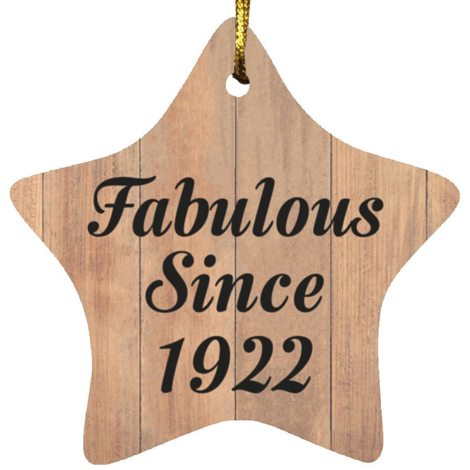 102nd Birthday Fabulous Since 1922 - Star Ornament C