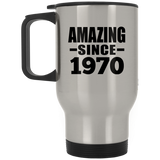 54th Birthday Amazing Since 1970 - Silver Travel Mug