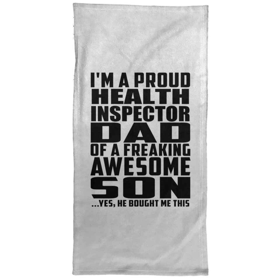 Proud Health Inspector Dad Of Awesome Son - Hand Towel