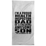 Proud Health Inspector Dad Of Awesome Son - Hand Towel
