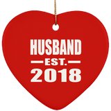 Husband Established EST. 2018 - Heart Ornament