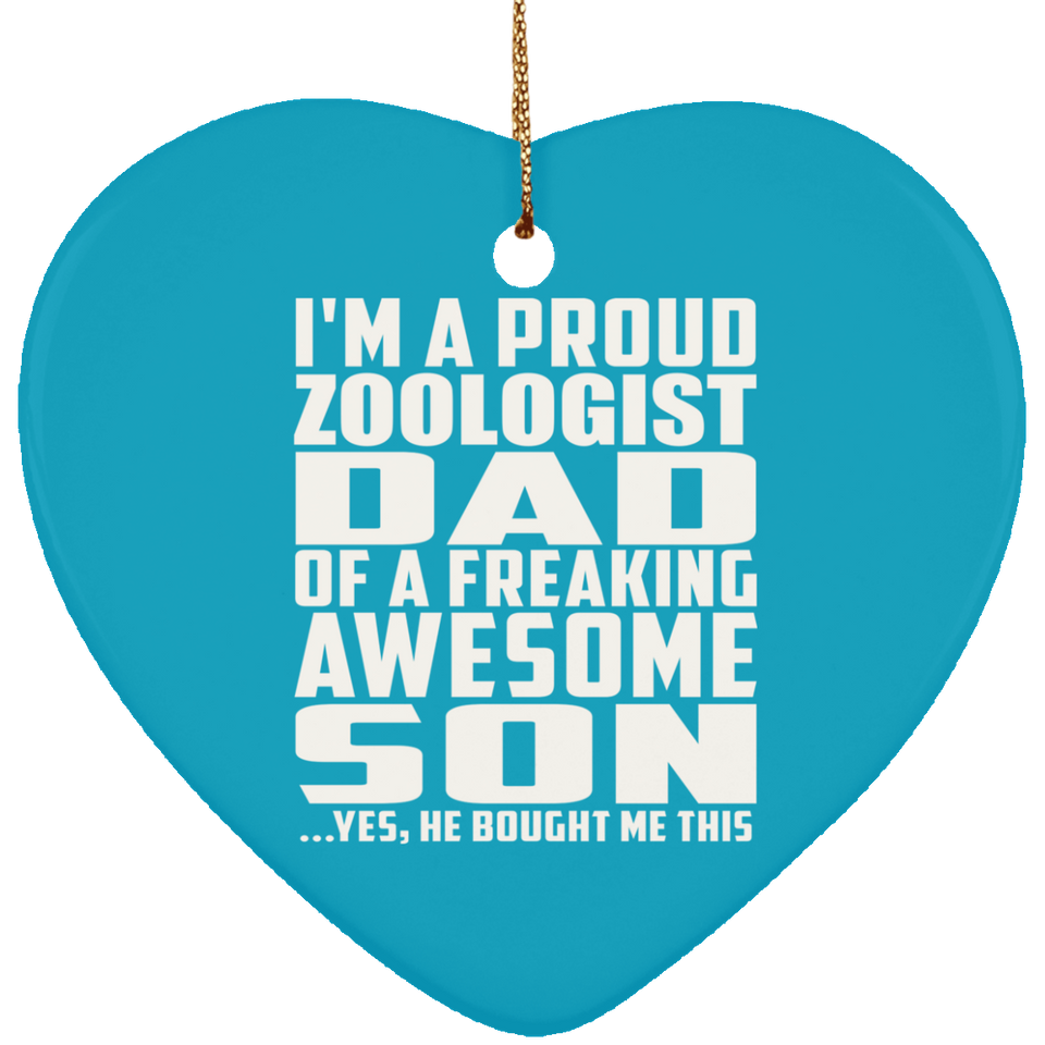 Proud Zoologist Dad Of Awesome Son - Heart Ornament