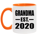 Grandma Established EST. 2020 - 11oz Accent Mug Orange