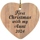 First Christmas With My Aunt 2024 - Heart Ornament C