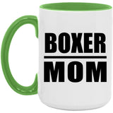 Boxer Mom - 15oz Accent Mug Green