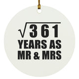 19th Anniversary Square Root of 361 Years As Mr & Mrs - Circle Ornament