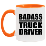 Badass Truck Driver - 11oz Accent Mug Orange