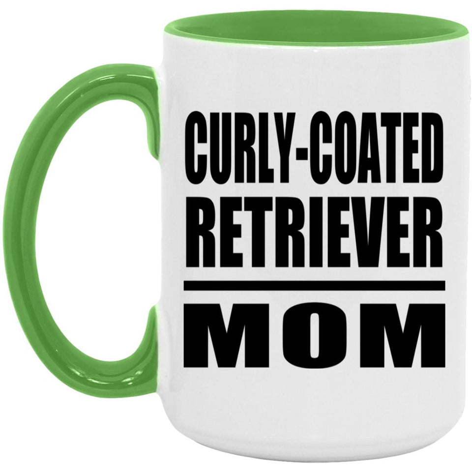 Curly-Coated Retriever Mom - 15oz Accent Mug Green