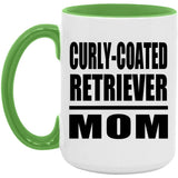 Curly-Coated Retriever Mom - 15oz Accent Mug Green