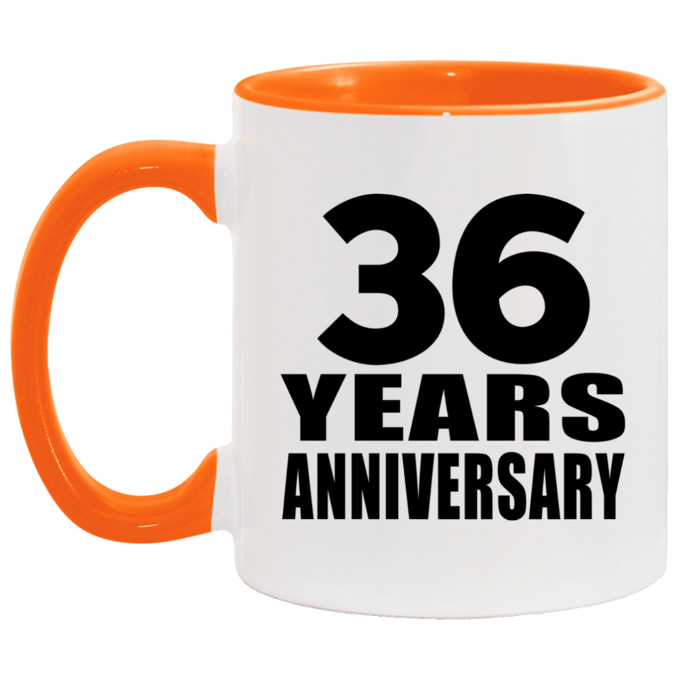 36th Anniversary 36 Years - 11oz Accent Mug Orange