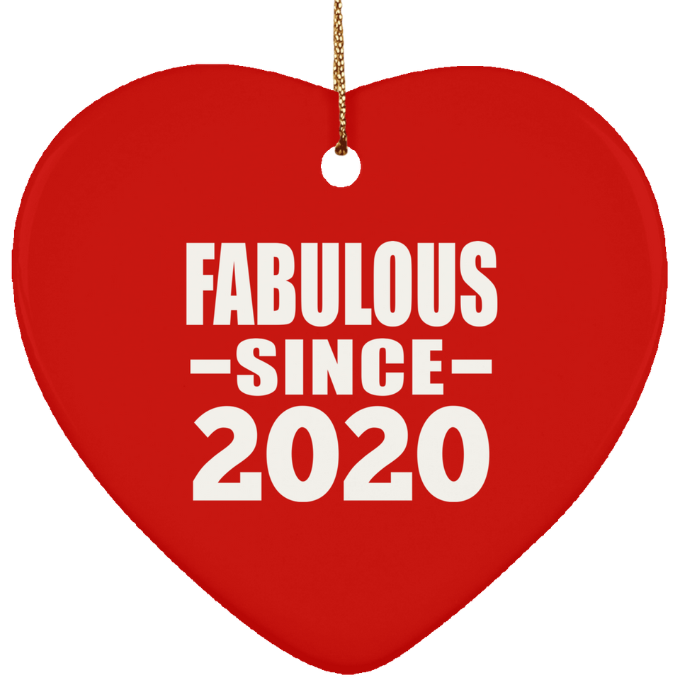 4th Birthday Fabulous Since 2020 - Heart Ornament
