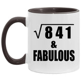 29th Birthday Square Root of 841 & Fabulous - 11oz Accent Mug Black