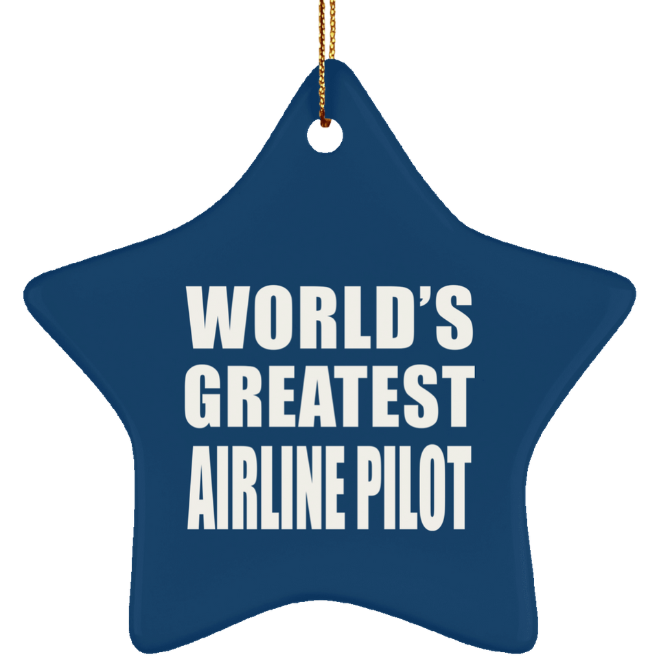 World's Greatest Airline Pilot - Star Ornament
