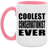 Coolest Conservationist Ever - 15oz Accent Mug Pink