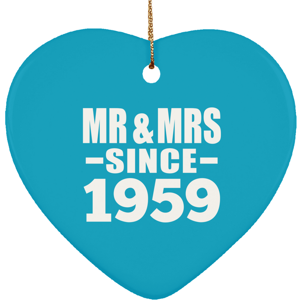 65th Anniversary Mr & Mrs Since 1959 - Heart Ornament