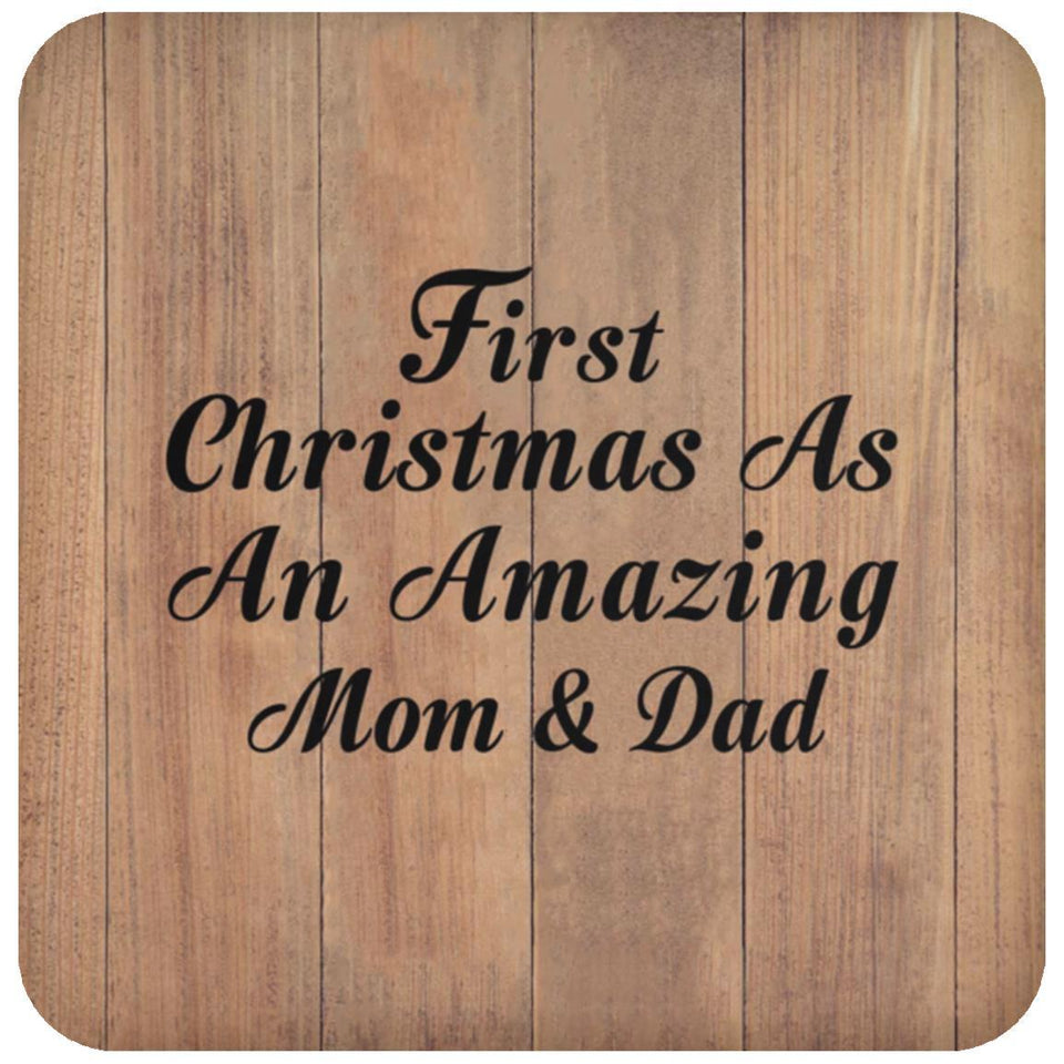 First Christmas As An Amazing Mom & Dad - Drink Coaster C