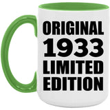 91st Birthday Original 1933 Limited Edition - 15oz Accent Mug Green