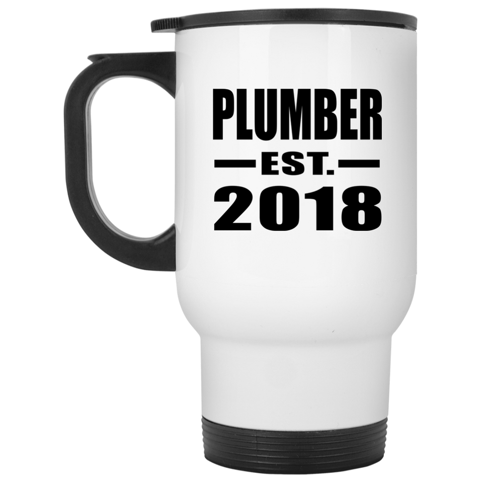 Plumber Established EST. 2018 - White Travel Mug